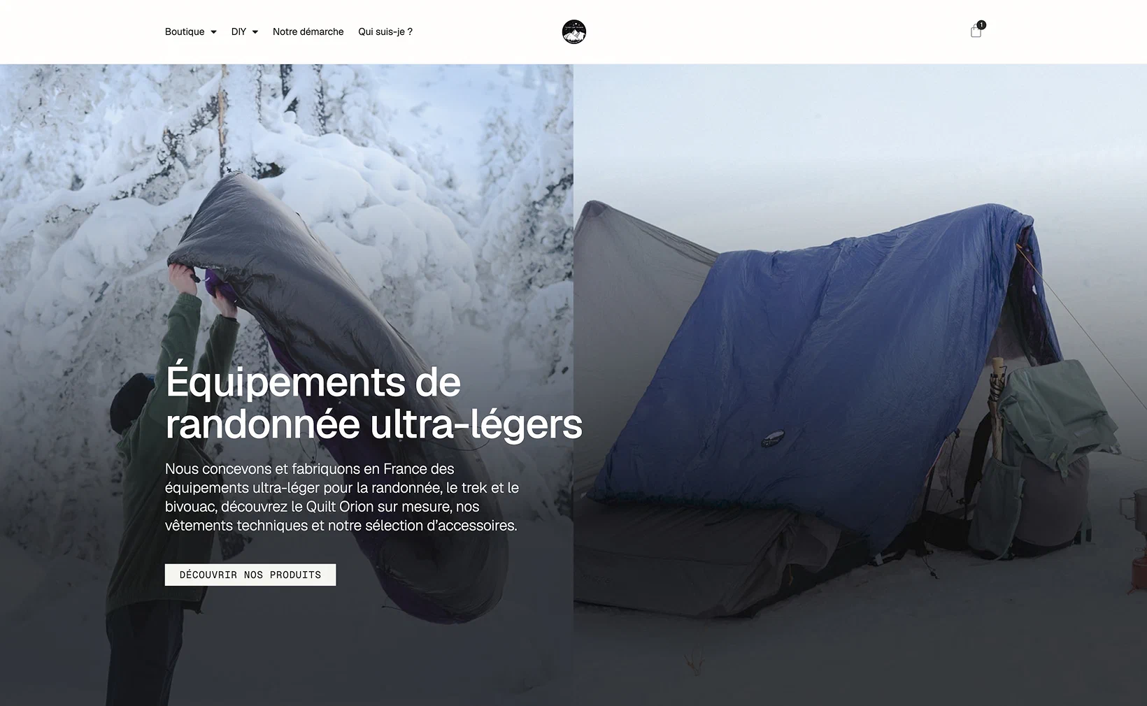 Nouvelle page d’accueil French Light Outdoor avec hero outdoor, navigation claire et appel à l’action