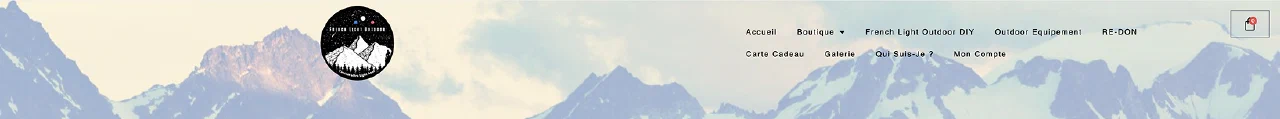 Ancien header sombre French Light Outdoor avec contraste faible et navigation secondaire