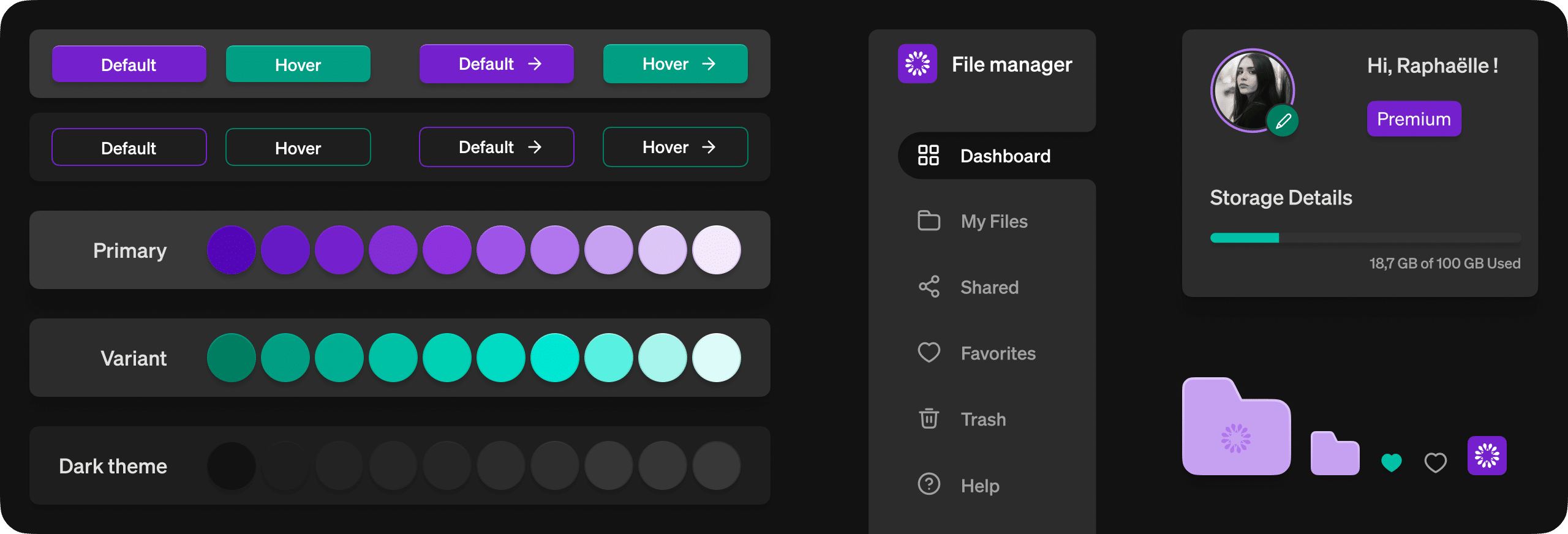 file-manager-dashboard-ui-kit-design-system-color-assets-icons-buttons-menu-dark-theme